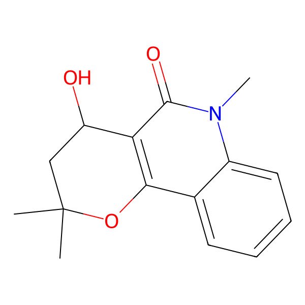 2D Structure of 4-Hydroxy-2,2,6-trimethyl-3,4-dihydropyrano[3,2-c]quinolin-5-one