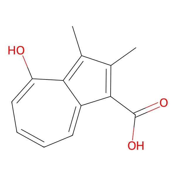 2D Structure of 4-Hydroxy-2,3-dimethylazulene-1-carboxylic acid 2D Structure of 4-Hydroxy-2,3-dimethylazulene-1-carboxylic acid