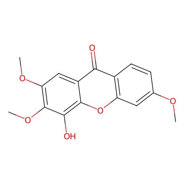 2D Structure of 4-Hydroxy-2,3,6-trimethoxyxanthone