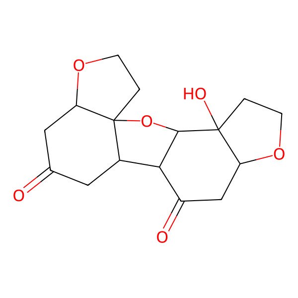 2D Structure of 4-Hydroxy-2,7,17-trioxapentacyclo[10.7.0.01,16.03,11.04,8]nonadecane-10,14-dione