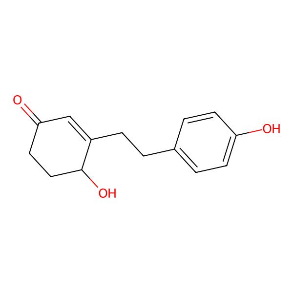 2D Structure of 4-Hydroxy-3-[2-(4-hydroxyphenyl)ethyl]cyclohex-2-en-1-one