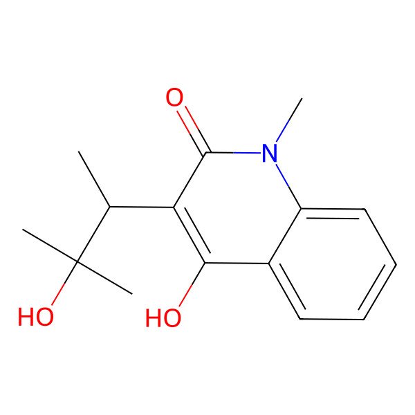 2D Structure of 4-Hydroxy-3-(3-hydroxy-3-methylbutan-2-yl)-1-methylquinolin-2-one