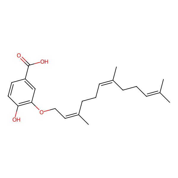 2D Structure of 4-Hydroxy-3-(3,7,11-trimethyldodeca-2,6,10-trienoxy)benzoic acid