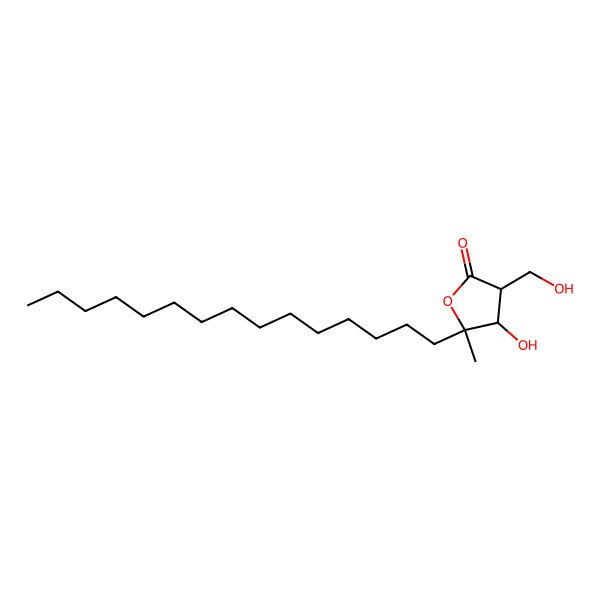 2D Structure of 4-Hydroxy-3-(hydroxymethyl)-5-methyl-5-pentadecyloxolan-2-one
