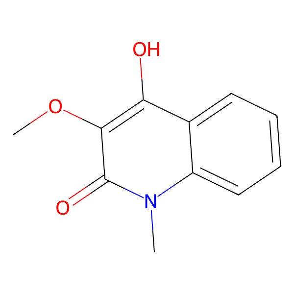 2D Structure of 4-Hydroxy-3-methoxy-1-methylquinolin-2(1H)-one