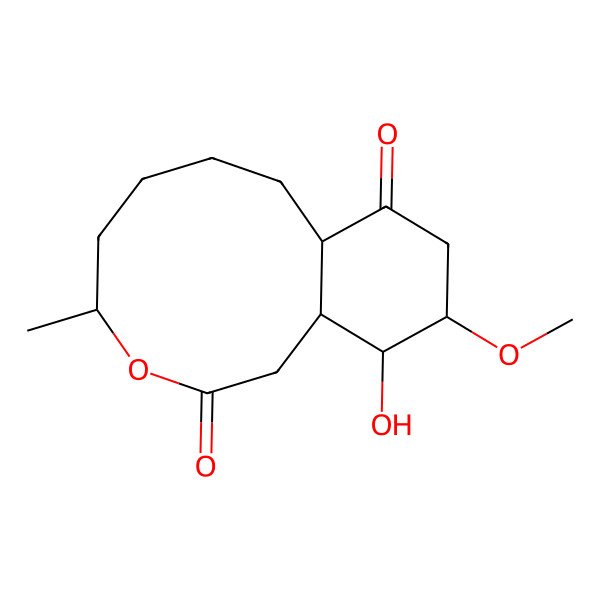 2D Structure of 4-hydroxy-3-methoxy-11-methyldecahydro-1H-benzoxecine-1,12-dione