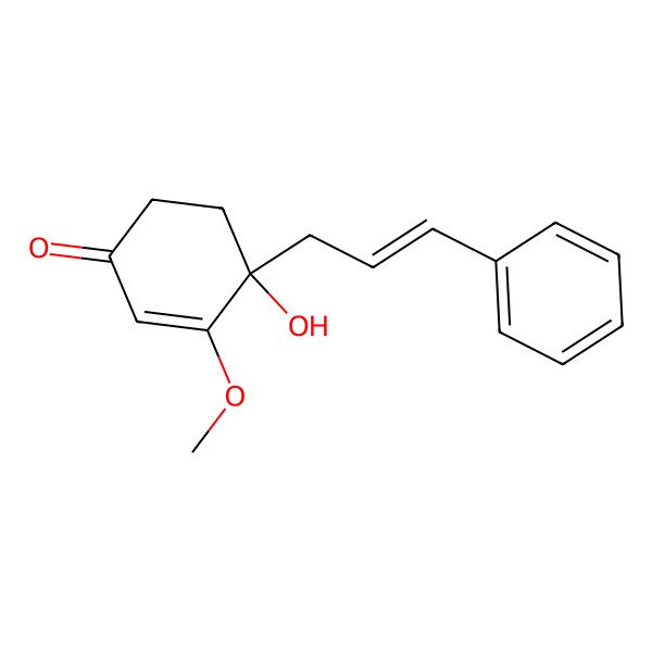 2D Structure of 4-Hydroxy-3-methoxy-4-(3-phenylprop-2-enyl)cyclohex-2-en-1-one