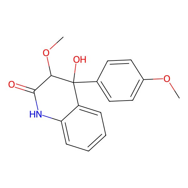 2D Structure of 4-Hydroxy-3-methoxy-4-(4-methoxyphenyl)-1,3-dihydroquinolin-2-one
