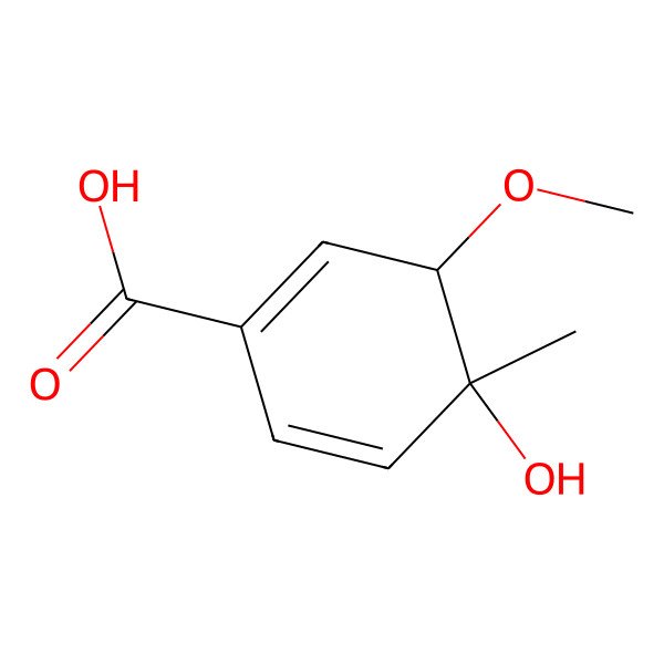 2D Structure of 4-Hydroxy-3-methoxy-4-methylcyclohexa-1,5-diene-1-carboxylic acid