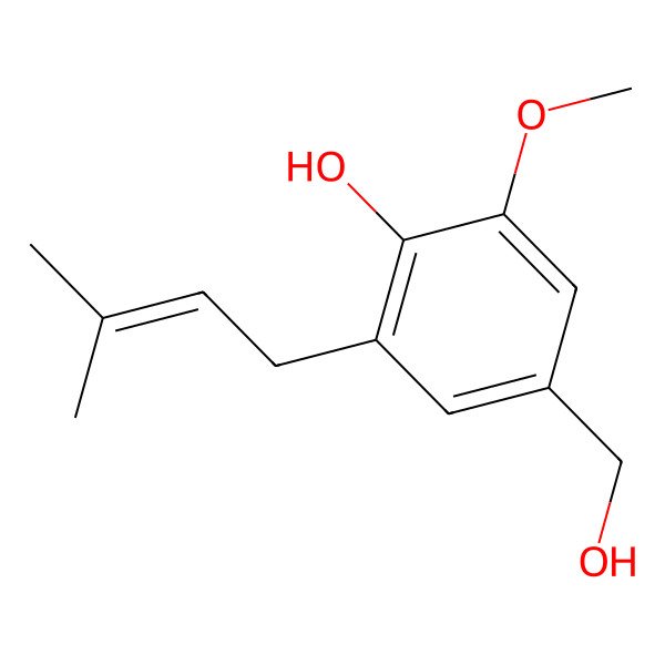 2D Structure of 4-Hydroxy-3-methoxy-5-prenylbenzyl alcohol