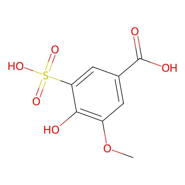 2D Structure of 4-Hydroxy-3-methoxy-5-sulfobenzoic acid