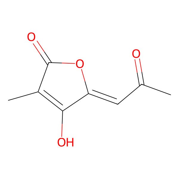 2D Structure of 4-Hydroxy-3-methyl-5-(2-oxopropylidene)furan-2-one