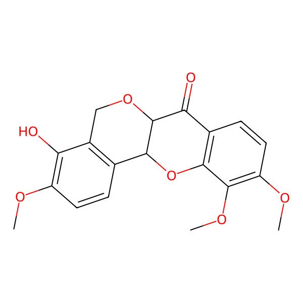 2D Structure of 4-hydroxy-3,10,11-trimethoxy-6a,12a-dihydro-5H-isochromeno[4,3-b]chromen-7-one