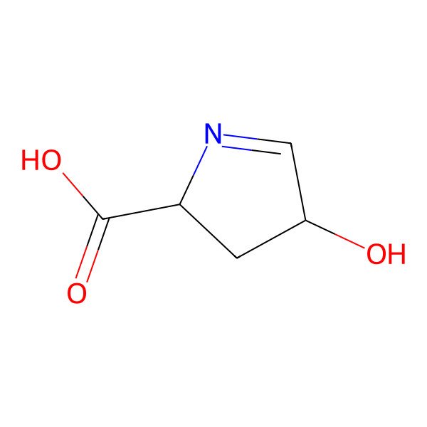 2D Structure of 4-hydroxy-3,4-dihydro-2H-pyrrole-2-carboxylic acid