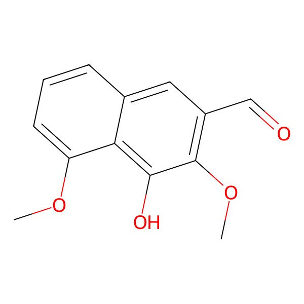 2D Structure of 4-Hydroxy-3,5-dimethoxy-2-naphthaldehyde