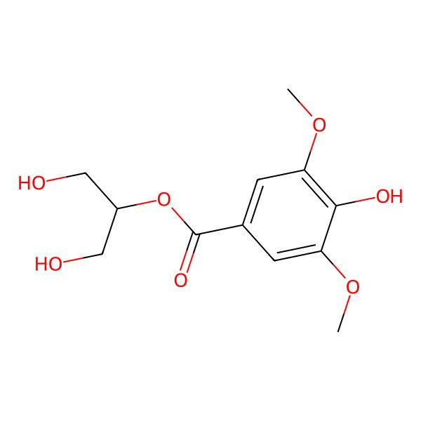 2D Structure of 4-Hydroxy-3,5-dimethoxy benzoic acid 2-hydroxy-1-(hydroxymethyl)ethyl ester