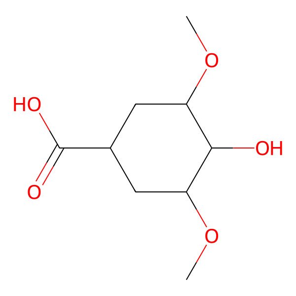2D Structure of 4-Hydroxy-3,5-dimethoxycyclohexane-1-carboxylic acid