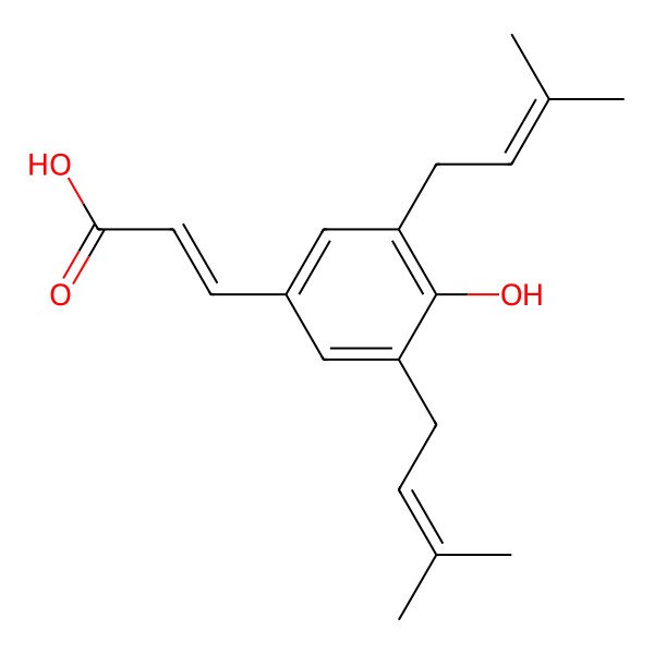 2D Structure of 4-Hydroxy-3,5-diprenylcinnamic acid