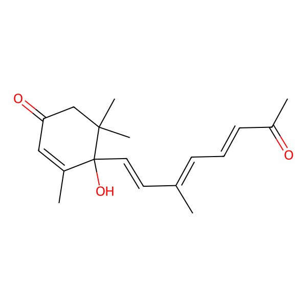 2D Structure of 4-Hydroxy-3,5,5-trimethyl-4-(3-methyl-7-oxoocta-1,3,5-trienyl)cyclohex-2-en-1-one