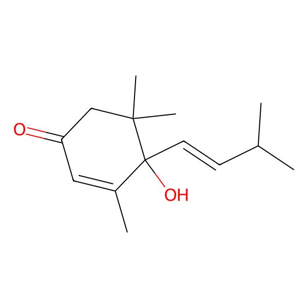 2D Structure of 4-Hydroxy-3,5,5-trimethyl-4-(3-methylbut-1-enyl)cyclohex-2-en-1-one