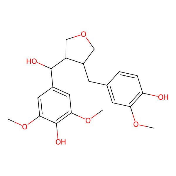 2D Structure of 4-[hydroxy-[(3S,4S)-4-[(4-hydroxy-3-methoxyphenyl)methyl]oxolan-3-yl]methyl]-2,6-dimethoxyphenol