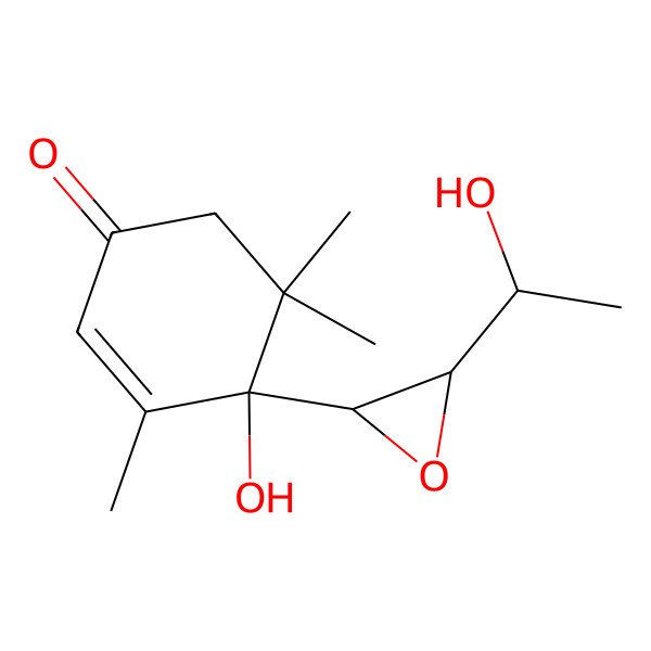 2D Structure of 4-Hydroxy-4-[3-(1-hydroxyethyl)oxiran-2-yl]-3,5,5-trimethylcyclohex-2-en-1-one
