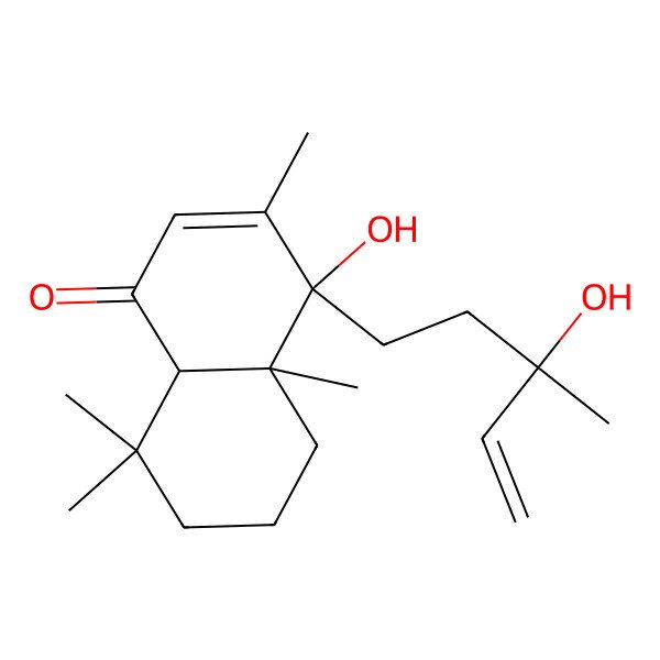 2D Structure of 4-Hydroxy-4-(3-hydroxy-3-methylpent-4-enyl)-3,4a,8,8-tetramethyl-5,6,7,8a-tetrahydronaphthalen-1-one