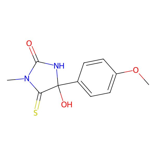 2D Structure of 4-Hydroxy-4-(4-methoxyphenyl)-1-methyl-5-sulfanylideneimidazolidin-2-one