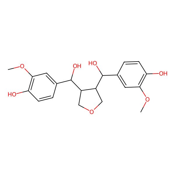 2D Structure of 4-[Hydroxy-[4-[hydroxy-(4-hydroxy-3-methoxyphenyl)methyl]oxolan-3-yl]methyl]-2-methoxyphenol
