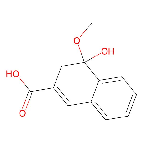 2D Structure of 4-hydroxy-4-methoxy-3H-naphthalene-2-carboxylic acid