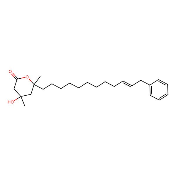 2D Structure of 4-Hydroxy-4,6-dimethyl-6-(12-phenyldodec-10-enyl)oxan-2-one