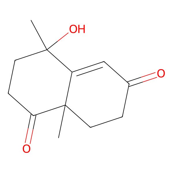 2D Structure of 4-Hydroxy-4,8a-dimethyl-2,3,7,8-tetrahydronaphthalene-1,6-dione