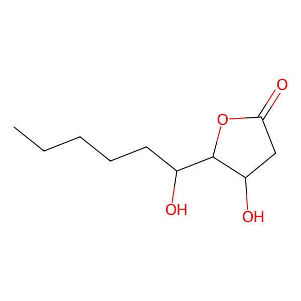 2D Structure of 4-Hydroxy-5-(1-hydroxyhexyl)oxolan-2-one