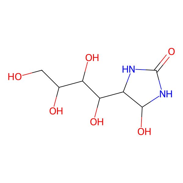 2D Structure of 4-Hydroxy-5-(1,2,3,4-tetrahydroxybutyl)imidazolidin-2-one
