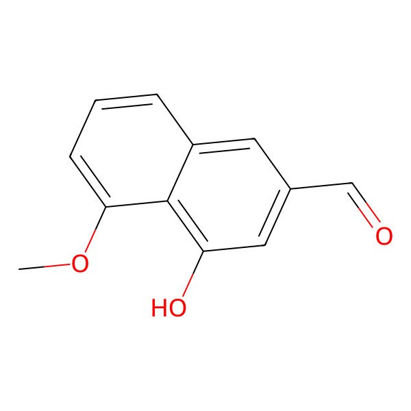 2D Structure of 4-Hydroxy-5-methoxy-2-naphthaldehyde