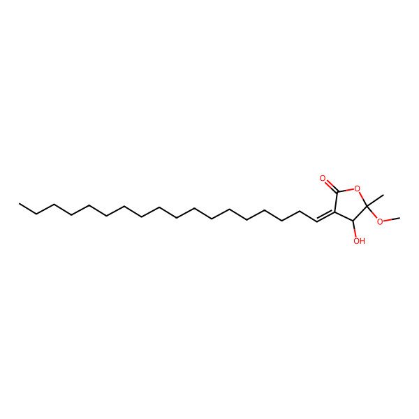 2D Structure of 4-Hydroxy-5-methoxy-5-methyl-3-octadecylideneoxolan-2-one