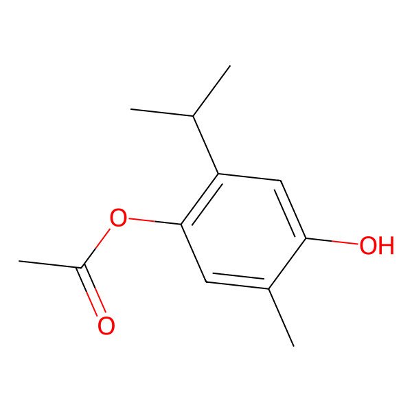 2D Structure of (4-Hydroxy-5-methyl-2-propan-2-ylphenyl) acetate