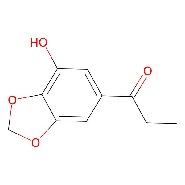 2D Structure of 4-Hydroxy-5,6-methylenedioxy-2-(1-oxopropyl)benzene 2D Structure of 4-Hydroxy-5,6-methylenedioxy-2-(1-oxopropyl)benzene