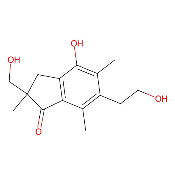 2D Structure of 4-hydroxy-6-(2-hydroxyethyl)-2-(hydroxymethyl)-2,5,7-trimethyl-3H-inden-1-one 2D Structure of 4-hydroxy-6-(2-hydroxyethyl)-2-(hydroxymethyl)-2,5,7-trimethyl-3H-inden-1-one