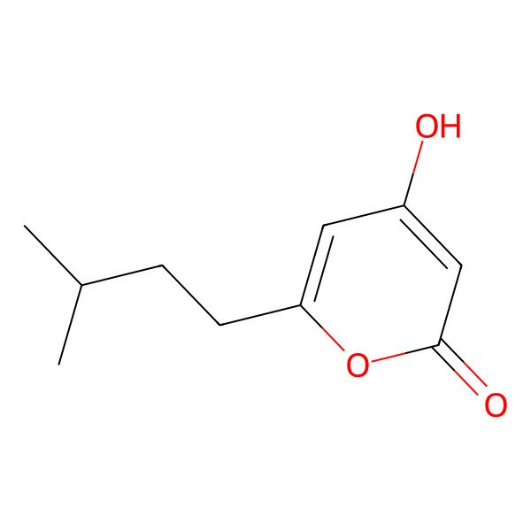 2D Structure of 4-Hydroxy-6-(3-methylbutyl)-2H-pyran-2-one