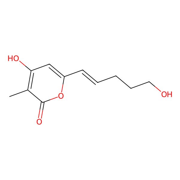 2D Structure of 4-Hydroxy-6-(5-hydroxypent-1-enyl)-3-methylpyran-2-one