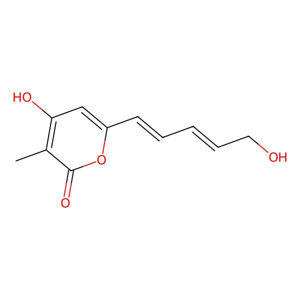 2D Structure of 4-Hydroxy-6-(5-hydroxypenta-1,3-dienyl)-3-methylpyran-2-one