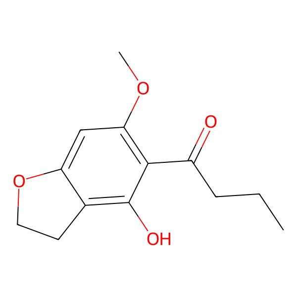 2D Structure of 4-Hydroxy-6-me~hoxy-5-(l'-oxobutyl)benzo(b)dihydrofuran