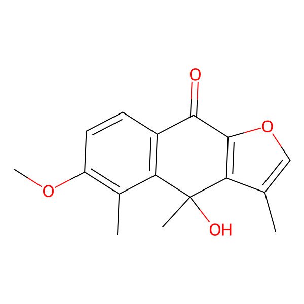 2D Structure of 4-Hydroxy-6-methoxy-3,4,5-trimethylbenzo[f][1]benzofuran-9-one