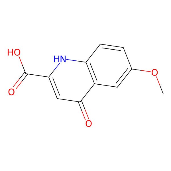 2D Structure of 4-Hydroxy-6-methoxyquinoline-2-carboxylic acid 2D Structure of 4-Hydroxy-6-methoxyquinoline-2-carboxylic acid