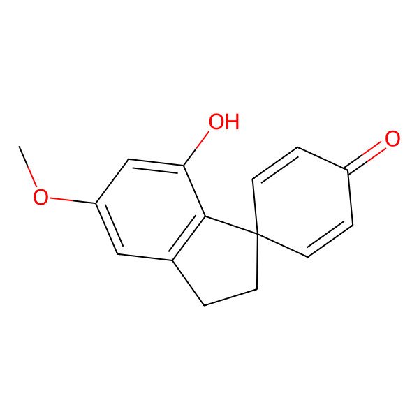 2D Structure of 4-Hydroxy-6-methoxyspiro[1,2-dihydroindene-3,4'-cyclohexa-2,5-diene]-1'-one