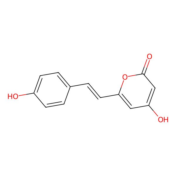 2D Structure of 4-Hydroxy-6[4-hydroxystyryl]2-pyrone