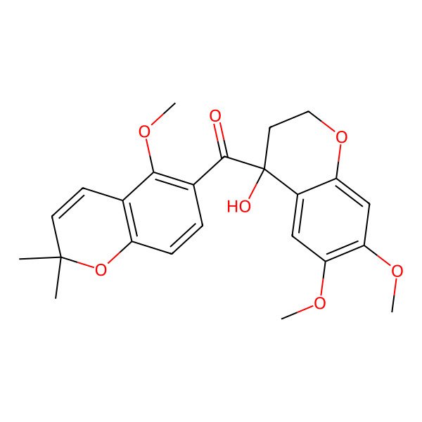 2D Structure of (4-Hydroxy-6,7-dimethoxy-2,3-dihydrochromen-4-yl)-(5-methoxy-2,2-dimethylchromen-6-yl)methanone