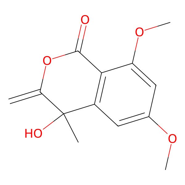 2D Structure of 4-Hydroxy-6,8-dimethoxy-4-methyl-3-methylideneisochromen-1-one