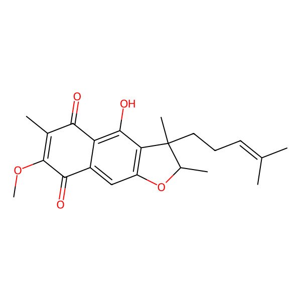 2D Structure of 4-hydroxy-7-methoxy-2,3,6-trimethyl-3-(4-methylpent-3-enyl)-2H-benzo[][1]benzouran-5,8-dione